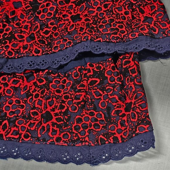 Free People Tabitha Mini Dress Women Size L Blue Red - Picture 13 of 15